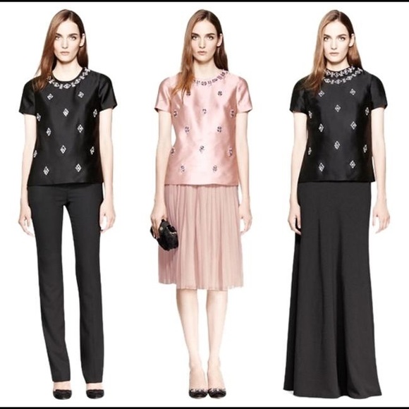 Tory Burch Vesper Jewel Embellished Woven Silk Top Blouse - Picture 3 of 6